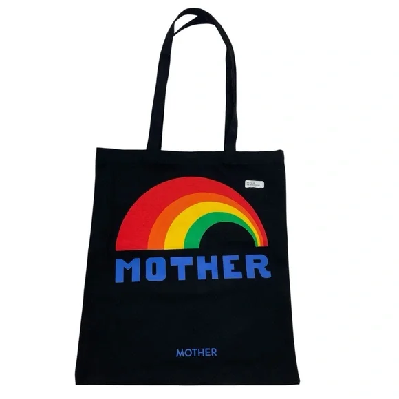 NWOT MOTHER Denim Rainbow Tote Bag OS Black - Picture 12 of 12